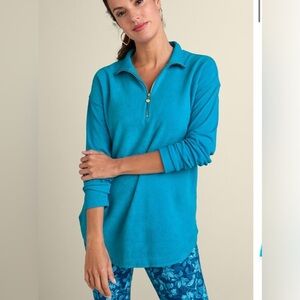 Soft Surroundings  Adalyn Pullover Tunic Size XL Quarter-Zip Top Lightweight